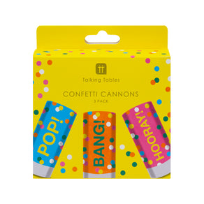 Mini Rainbow Confetti Cannons - 3 Pack