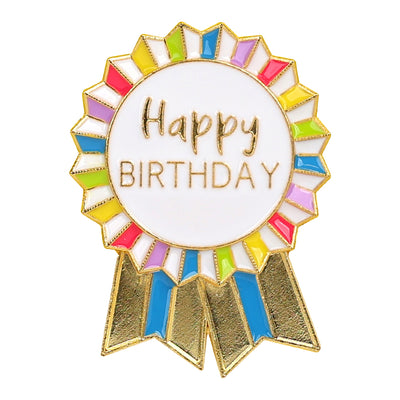 Colourful Enamel "Happy Birthday" Badge