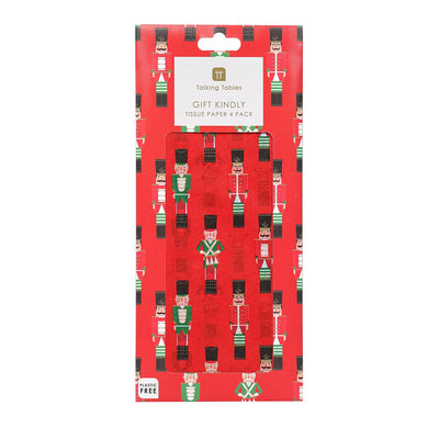 Nutcracker Red Christmas Tissue Paper - 4 Sheets