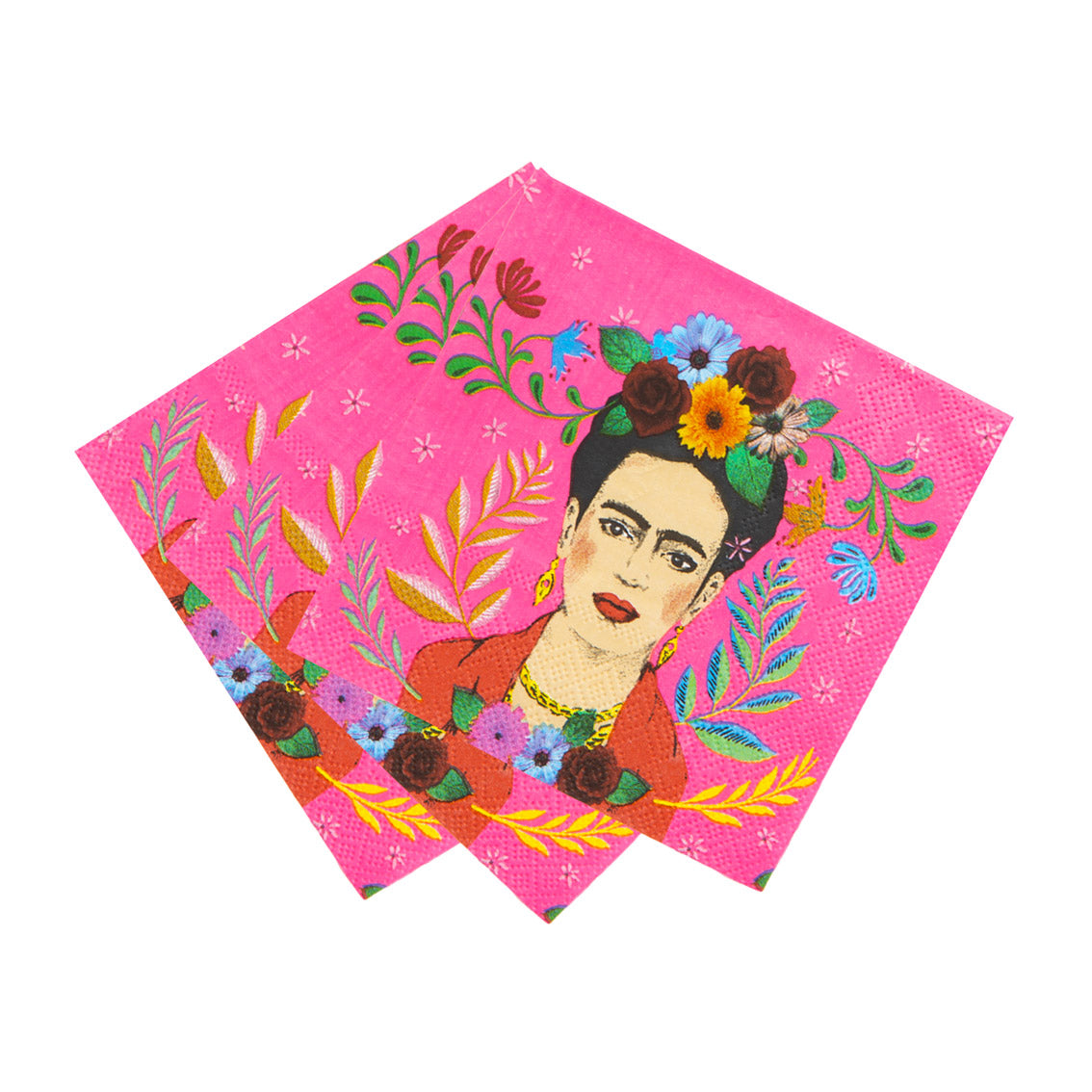 Pink Frida Kahlo Cocktail Napkin - 20 Pack