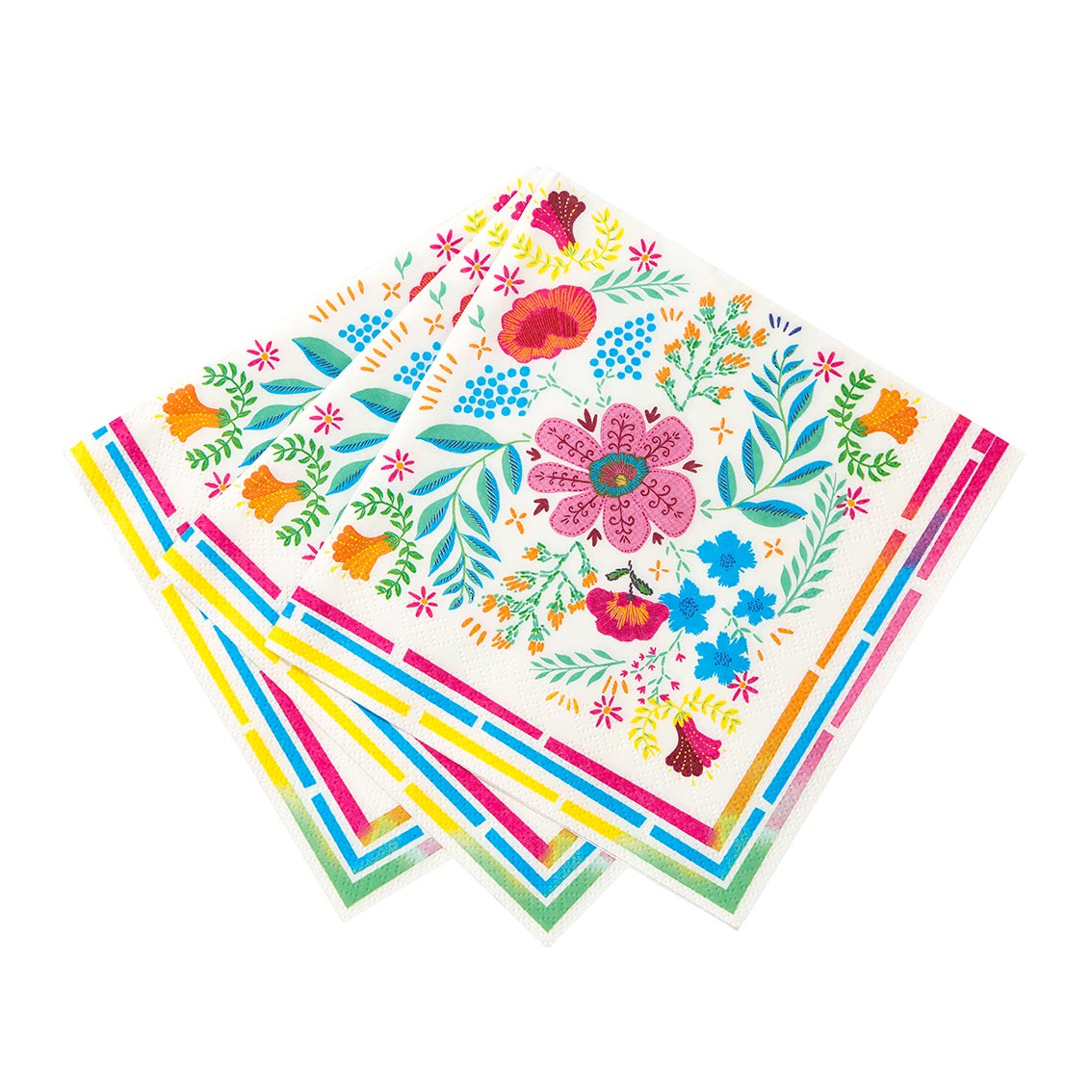 Bright Floral Paper Napkins - 50 Pack