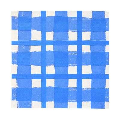 Blue & White Check Napkins - 20 Pack