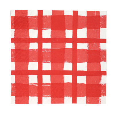 Red & White Check Napkins - 20 Pack