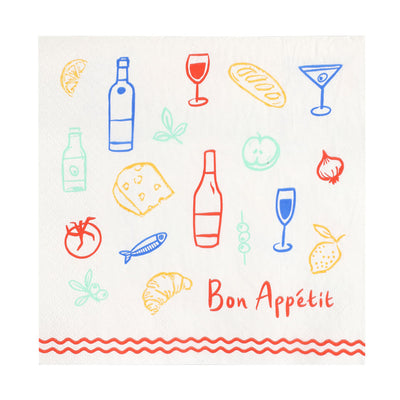 Bon Appetit Icons Recycled Paper Napkins - 20 Pack