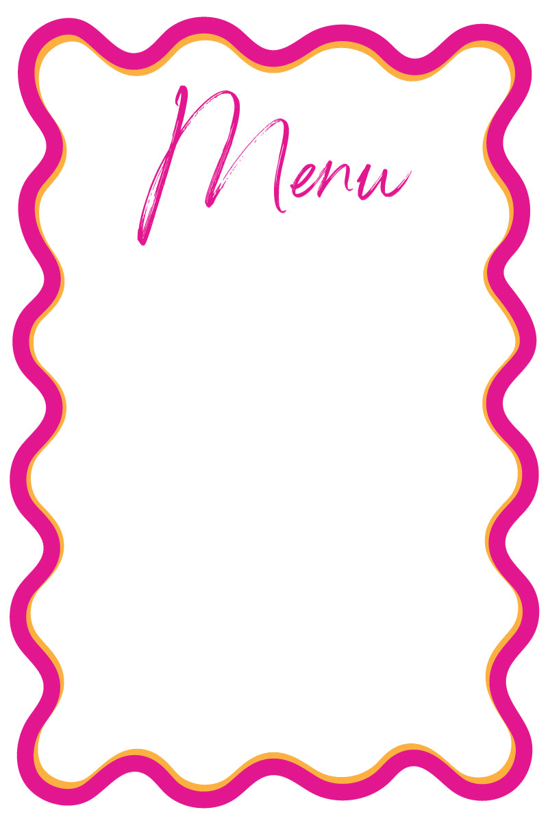 Wavey Menu Card