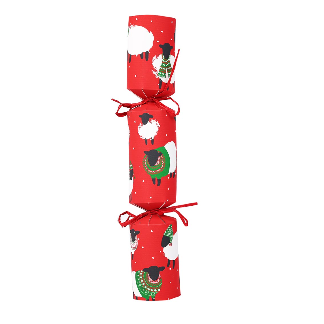 Sheep Red Christmas Crackers - 6 Pack