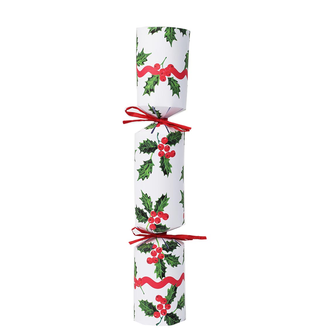 Holly White Christmas Crackers - 6 Pack