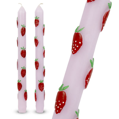 Strawberry Lilac Dinner Candles - 2 Pack