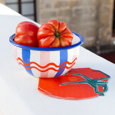 Stripe Enamel Bowl - 16cm