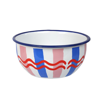 Stripe Enamel Bowl - 16cm