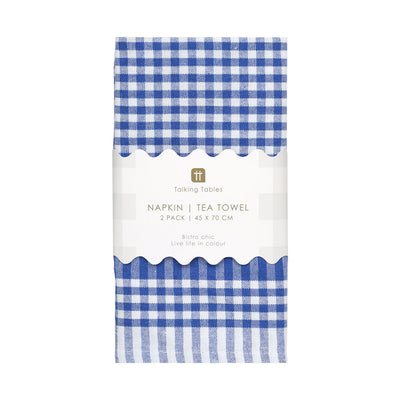 Blue & White Gingham Tea Towels/Napkins