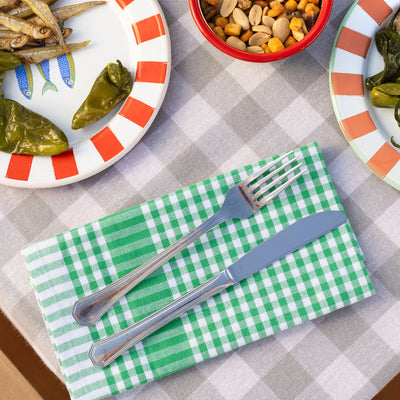 Green & White Gingham Tea Towels/Napkins