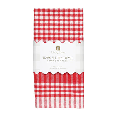 Red & White Gingham Tea Towels/Napkins