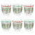 Red & Green Striped Glass Tumblers - 6 Pack