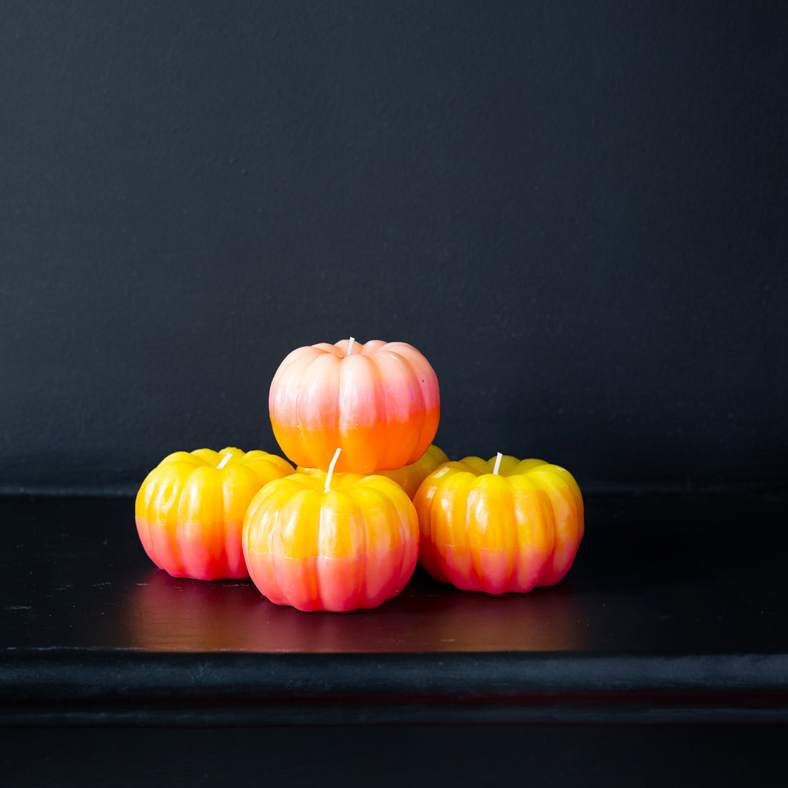 Halloween Yellow Ombre Pumpkin Shaped Candle