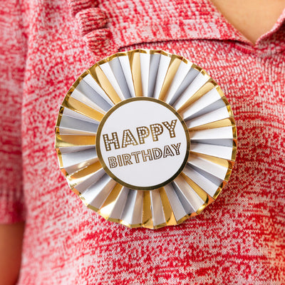 Gold Happy Birthday Badge