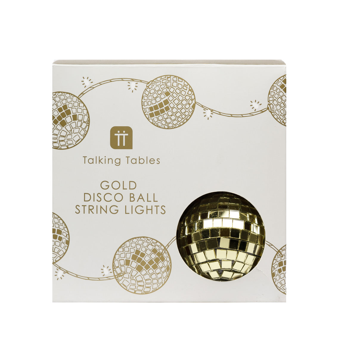 Gold Disco Balls String Lights - 1.6m - Talking Tables UK