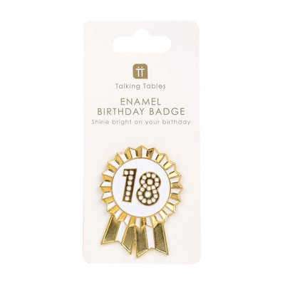 Luxe Gold Enamel Birthday Pin Badge - 18