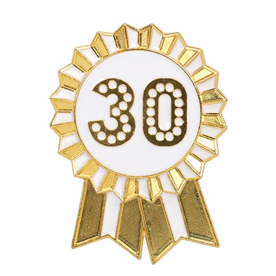 Luxe Gold Enamel Birthday Pin Badge - 30