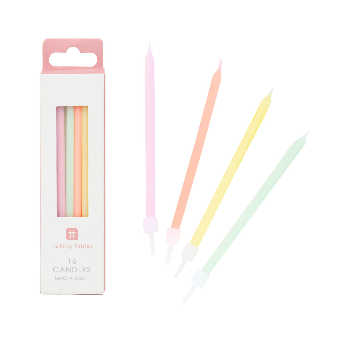 Tall Pastel Candles, 10cm - 16 Pack