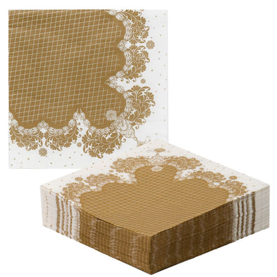 Vintage Gold Paper Napkins - 40 Pack