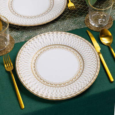 Vintage Gold Large Paper Plates - 24 Pack