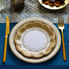 Vintage Gold Small Paper Plates - 12 Pack