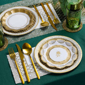 Vintage Gold Small Paper Plates - 12 Pack