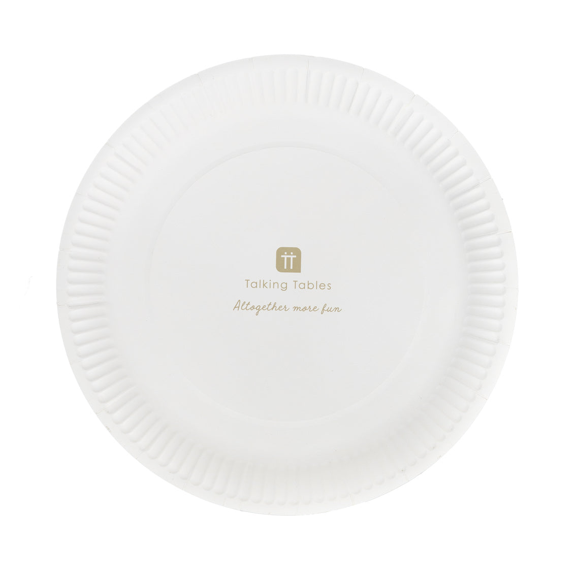 Gold & White Paper Plates - 10 Pack