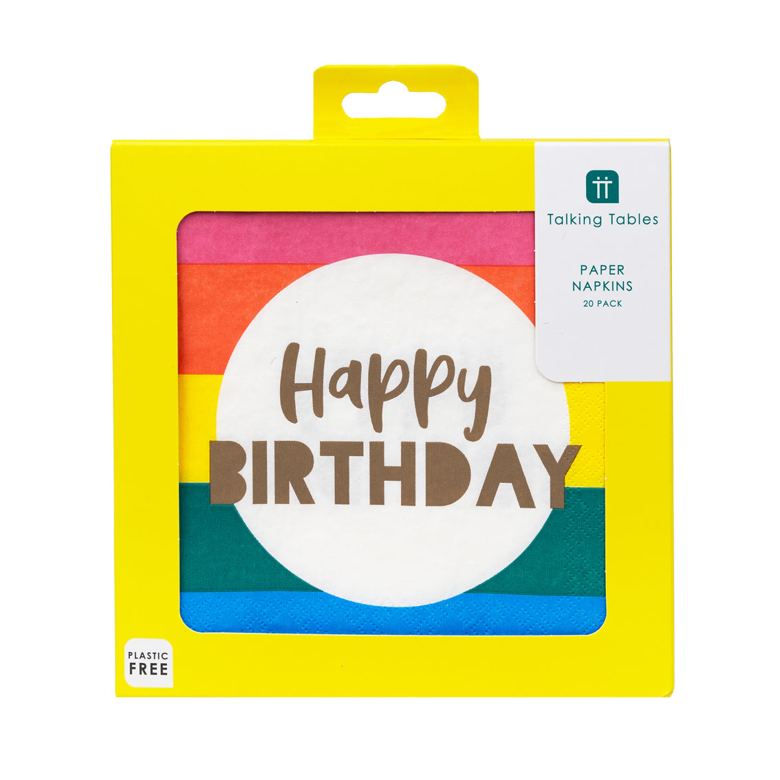 Rainbow 'Happy Birthday' Recyclable Napkins - 20 Pack