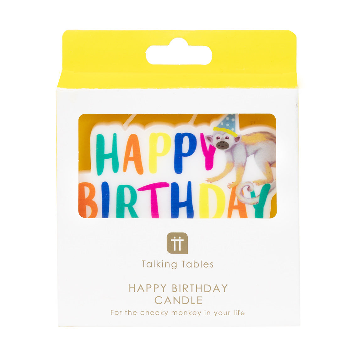 Party Safari Monkey Happy Birthday Candle