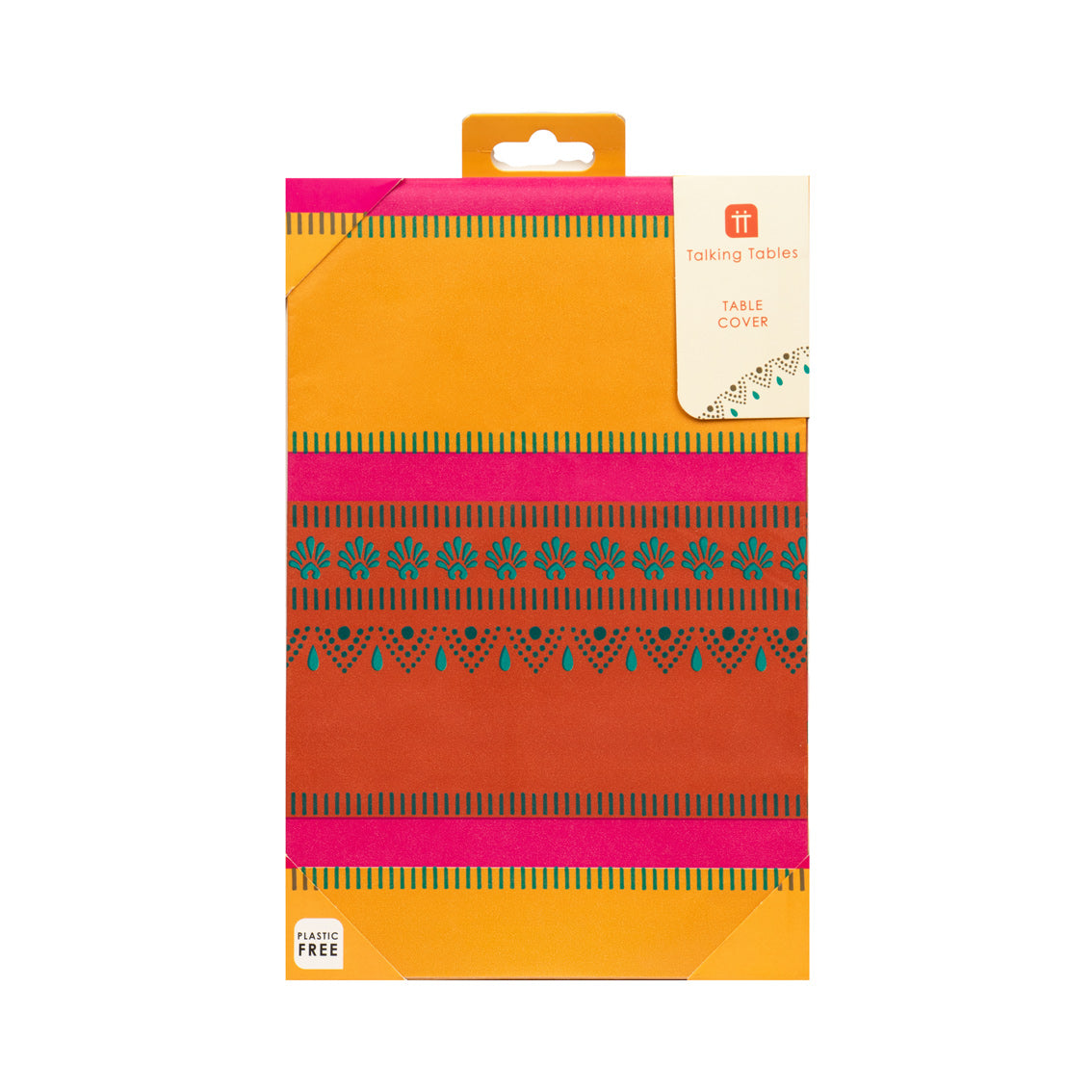 Diwali Orange, Pink & Yellow Paper Table Cover