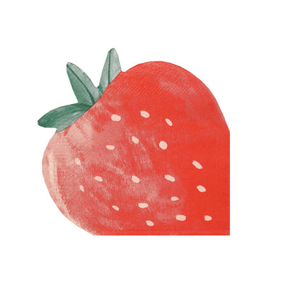 Strawberry Shaped Paper Napkins - 20 Pack