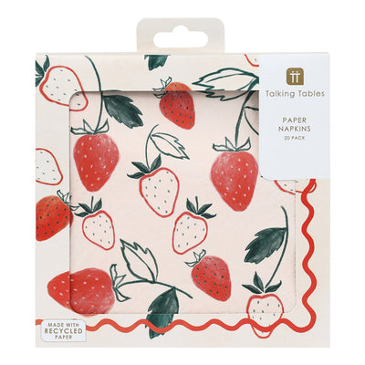 Strawberry Field Recycled Paper Napkins - 20 Pack