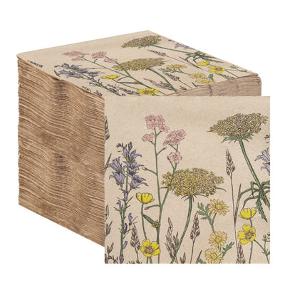Table Kind Brown Meadow Paper Napkins - 100 Pack