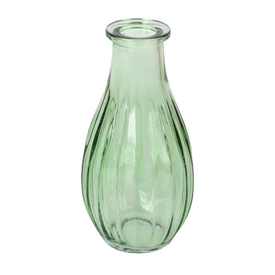 Green Glass Bud Vase - 14cm