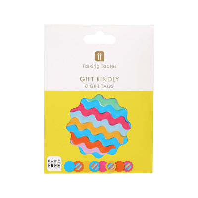 Colourful Wavy Gift Tags – 8 Pack