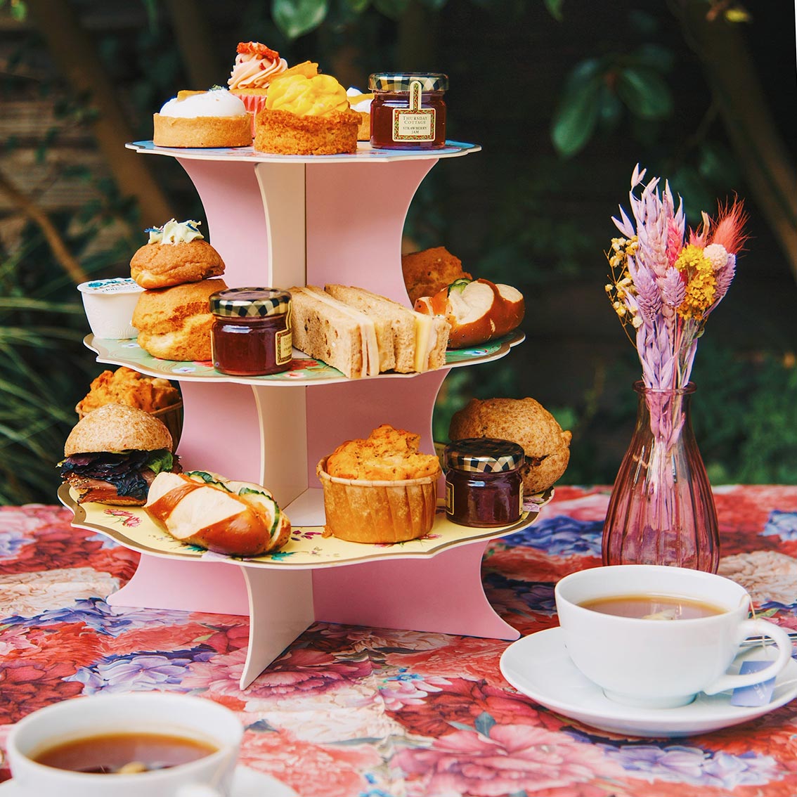 Multicoloured 3 Tier Cardboard Cake Stand