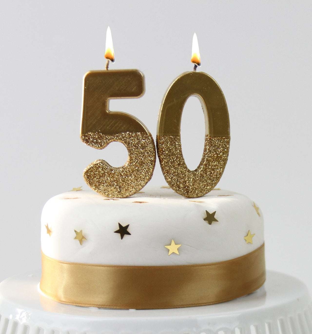 We Heart Birthdays Gold Glitter Number Candle 5