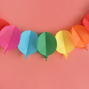 Colourful Paper Balloon Garland, 3m - 3 Pack