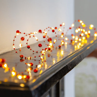 Holly Berry Bead String Lights - 3m