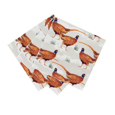 Festive Pheasant Christmas Napkins - 20 Pack