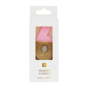 Pink Glitter Candle - 6