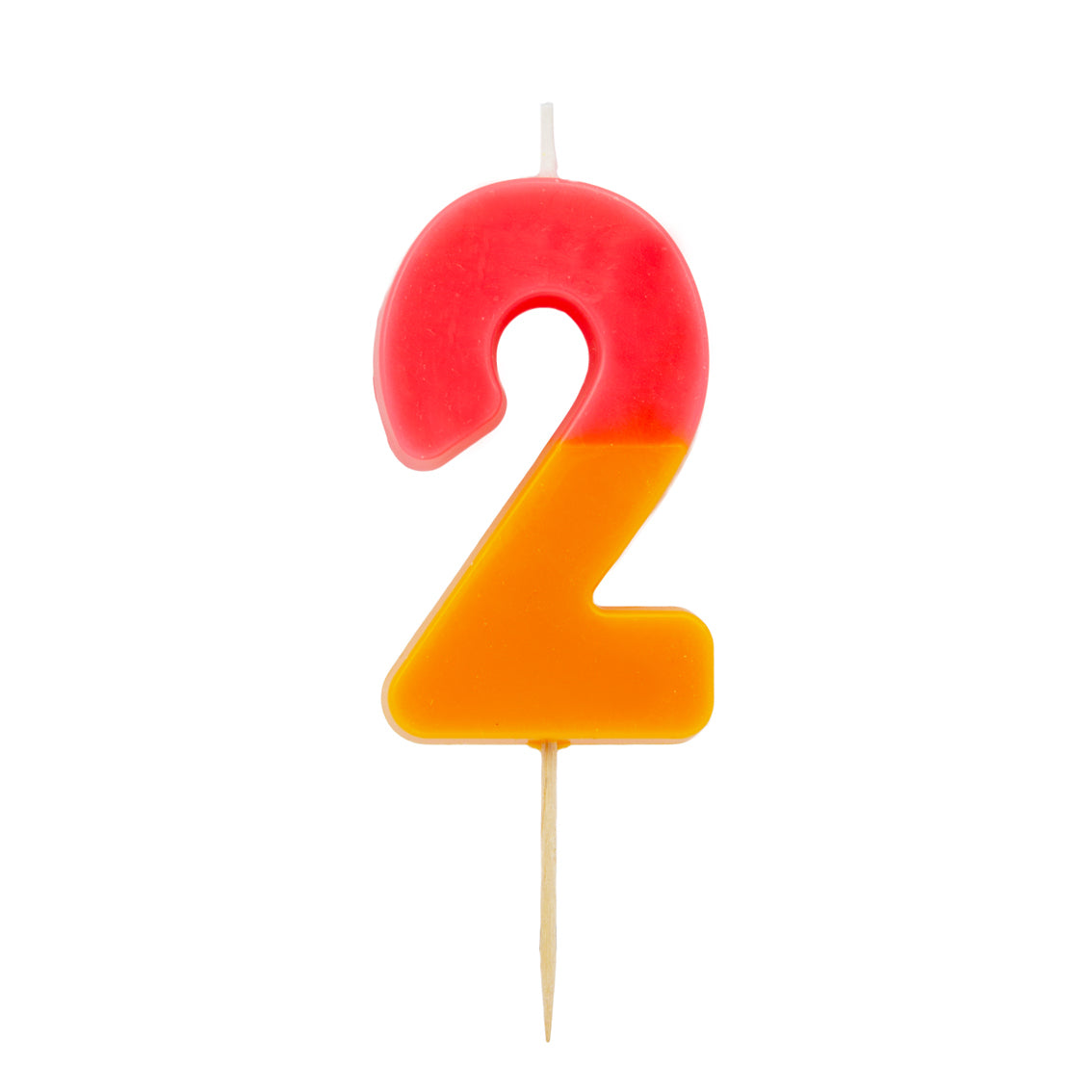 Orange and Pink Birthday Number Candle - 2