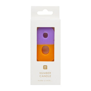 Orange and Purple Birthday Number Candle - 8