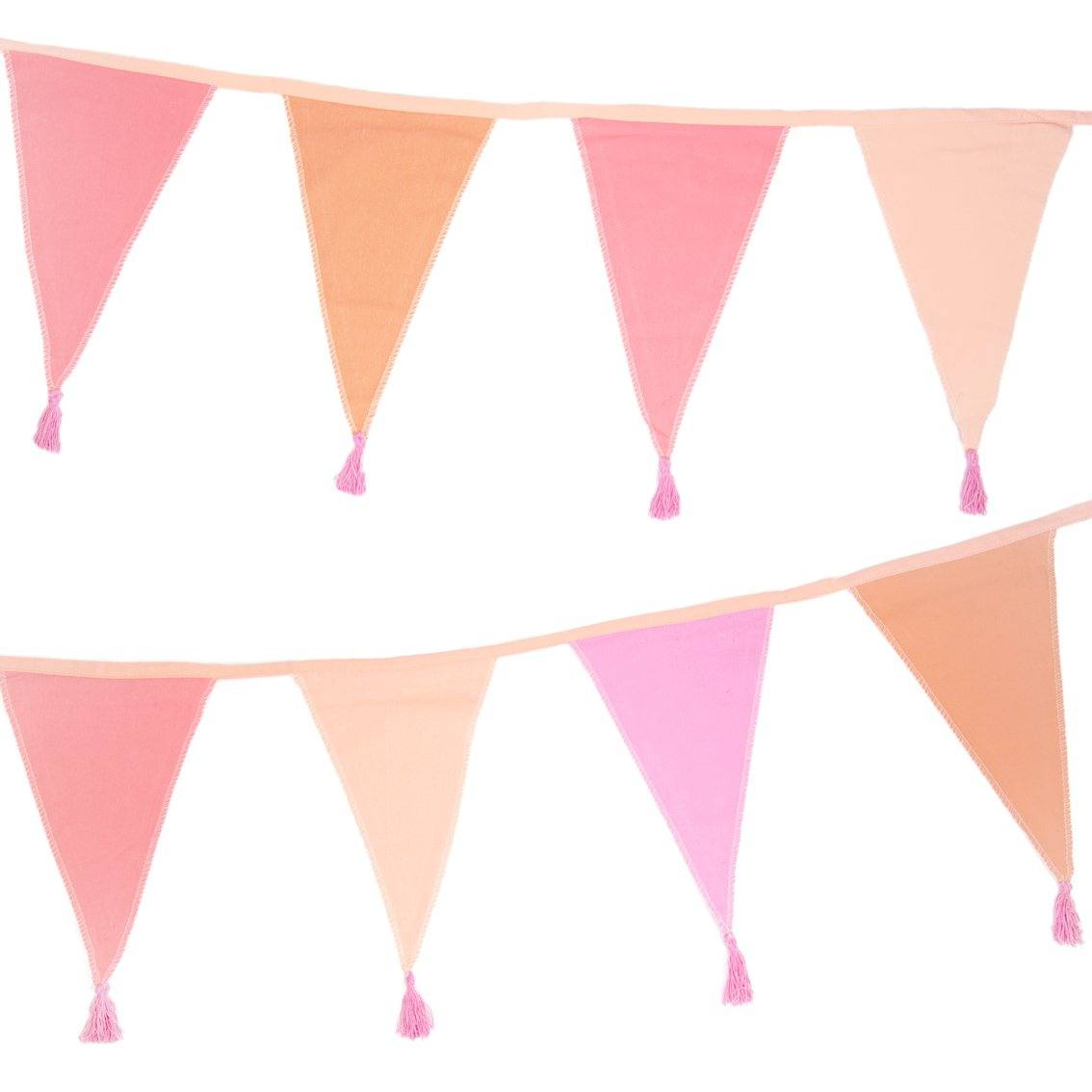 We Heart Birthdays Pink Fabric Bunting, 3m - Talking Tables UK Public