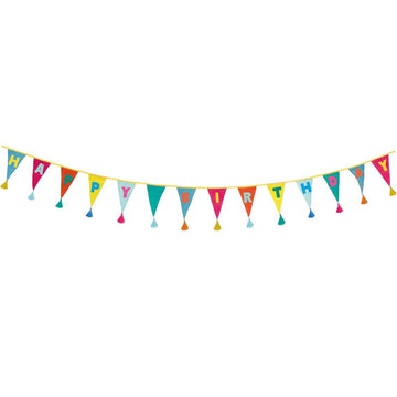 Rainbow 'Happy Birthday' Fabric Bunting - 3m - Talking Tables UK
