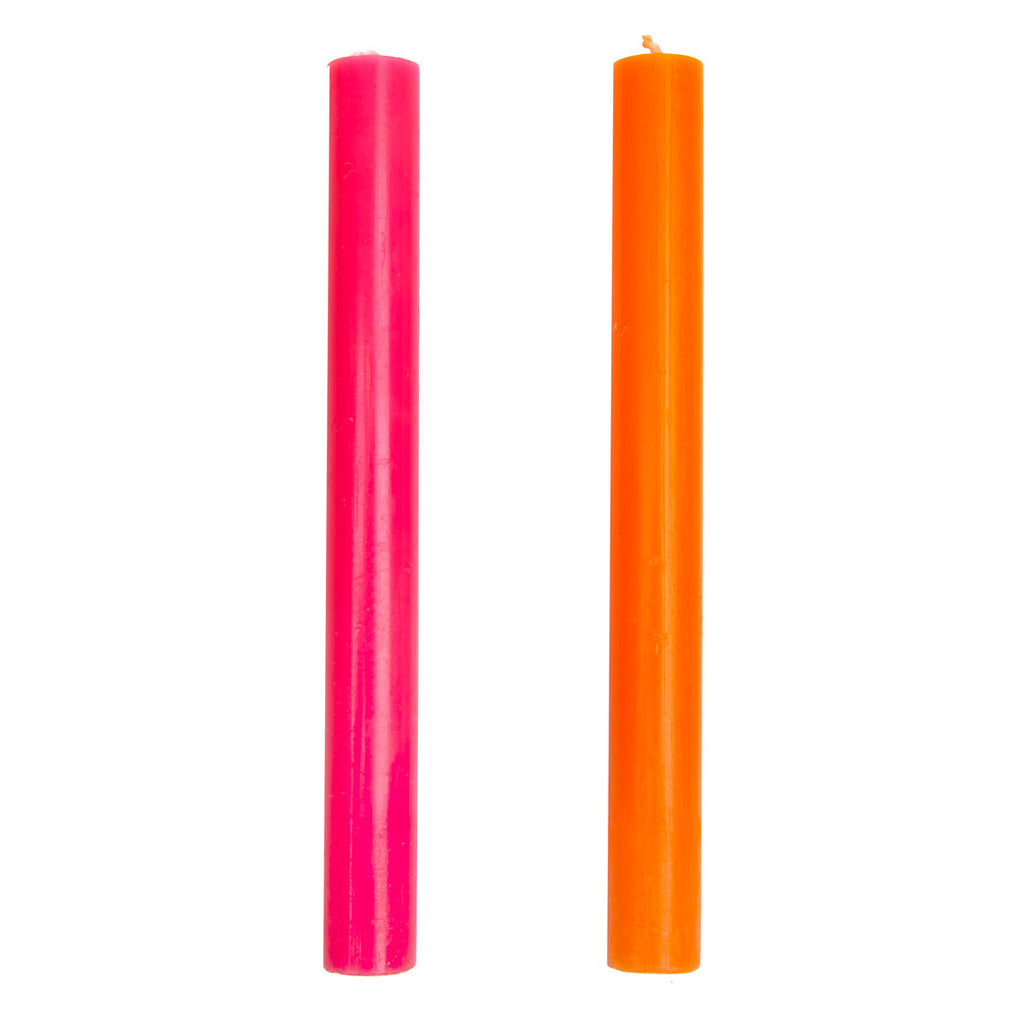 Orange & Pink Dinner Candles - 12 Pack - Talking Tables UK