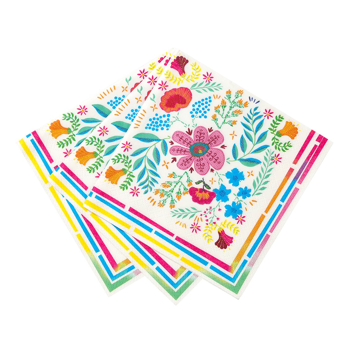 Bright Floral Paper Napkins - 20 Pack