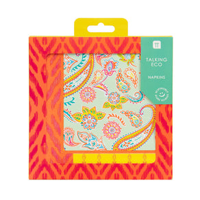 Bright Paisley Paper Napkins - 20 Pack